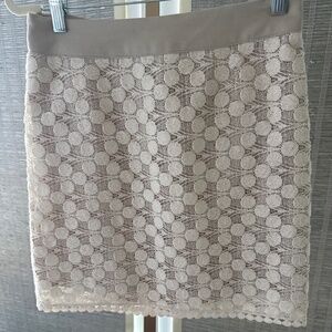 Cream Mini Skirt by Kensie